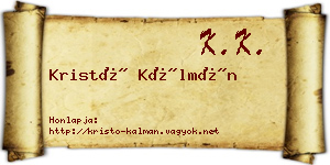 Kristó Kálmán névjegykártya